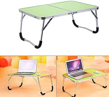Tavolo da picnic all'aperto Tavolo pieghevole per laptop in alluminio, colazione a letto vassoio, scrivania standing per home office e viaggi □ pieghe a metà con spazio di archiviazione interno c Bbq
