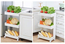 &ripiano di stoccaggio Scaffalature Home Salotto Cucina Frutta e verdura 3-layer Scaffale da terra Scaffalatura Mensola di finitura bianca Scaffale di finitura