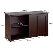 DREAMADE Armadietto da Cucina Mobile Multiuso per Sala da Pranzo con Ante Scorrevoli, in MDF Resistente (Marrone)