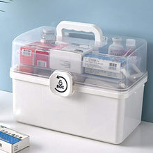 Contenitore per medicine di pronto soccorso, contenitore per pillole di droga, contenitore portatile per medicine (blu, 29 x 16 x 15,7 cm)