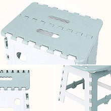 Sgabello in plastica, sgabello pieghevole portatile allungato, poggiapiedi, per adulti e bambini, portante, adatto per cucina, bagno, esterno/Verde / 28x22x46cm