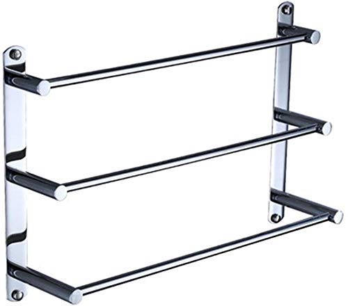 BGSFF Portasciugamani ， Portasciugamani Portasciugamani in Acciaio Inossidabile 304, portasciugamani da Bagno a Tre Strati Accessori per Il Bagno per Cucina Hotel Ufficio 30 cm