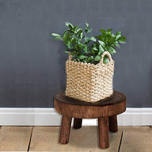 Sgabello per piante in legno, sgabello per fiori, sgabello in legno naturale, supporto decorativo per vasi di fiori, stile rustico, tavolino da caffè, sgabello per fiori, sgabello di base (marrone, L)