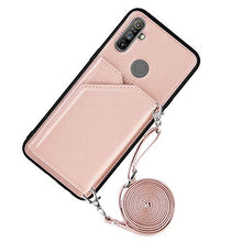 Lanyard - Custodia per carte di credito Oppo Realme C3, colore: oro rosa