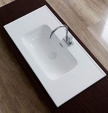 COMPOSIZIONE BAGNO Linea “Futura" da 76CM Mobile Sospeso + Lavabo + Specchio + Lampada Led (Bianco Lacquered)