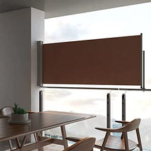 vidaXL Tenda Laterale Retrattile da Patio Chiusura Automatica Tendalino Privacy Parasole Frangivento Telaio in Ferro 100x300 cm in Tessuto Marrone