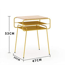AINIYF Comodino in Ferro battuto con Piano in Legno massello e Gambe in Metallo. Comodino Comodino con ripiano (Color : Brown)