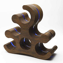 La Galaica | Portabottiglie di design in legno e metacrilato blu | Per 6 bottiglie | 36x13x34 cm.
