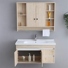 Mobile da Bagno Specchio Mobile da Bagno a Muro Simple Balcone Balcone Integrato Cabinet per lavabo in Ceramica Set di Mobile da Bagno per Casa (Color : Brown, Size : 48x101x53cm)