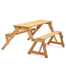 Tavolo da Picnic Pieghevole e Panca - Divanetto Convertibile in Tavolo Trasformabile 2-in-1 con Foro per Ombrllone - Assortimento di Mobili Versatile, Facile da Montare, Multifunzionale