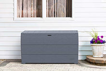 Duramax Cedargrain Durabox 270 litri, contenitore per mobili da giardino in plastica per esterni con coperchio chiudibile, con ruote e maniglie, grigio