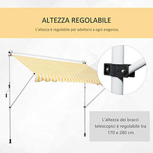 Outsunny Tenda da Sole a Bracci con Manovella, Struttura Telescopica in Metallo e Parasole in Poliestere 300x150cm