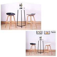 LWW Sgabelli, sgabelli da bar per Cucine in legno Wooden Legs moderna Minimalista schienale alto Chair,Nero,Piccolo