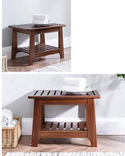 qiuqiu Sgabelli da Bagno Sgabello da Bagno in Teak da Bagno, Sgabello da Doccia Antiscivolo Impermeabile Antiscivolo, Sgabello Basso in Legno Massello, Utilizzato per Il Bagno degli Anziani