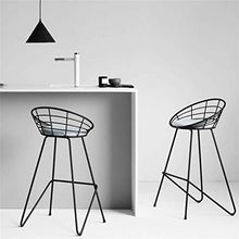 XHCP Mobili Soggiorno Sgabelli Sgabello da Bar Seggiolone per Colazione con Gambe in Metallo Nero e Sedile Imbottito in Tessuto di Lino per Cucina Sgabello da Pub, Design Semplice e MOD