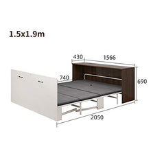 TWW Letto Invisibile per Uso Domestico Piccolo Appartamento Pausa Pranzo Siesta Libreria Pieghevole Scrivania Balcone Integrato Letto Contenitore Multifunzionale Nascosto,B