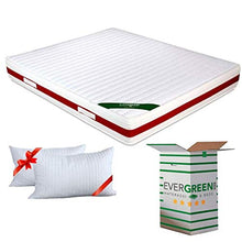 EVERGREENWEB Materasso Letto Matrimoniale 140x190 in Memory Foam & Poliuretano Ortopedico Alto 22 cm con 2 Cuscini Gratis Lastra Onda MASSAGGIANTE Rivestimento Anallergico col Bianco SFODERABILE