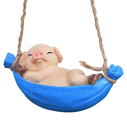 SZBLYY Ornamento Giardino Albero Gnomes Swing Animal Outdoor Appeso Statua Giardino Amaca Amaca Resistente Resistente all'aperto Giardino Giardino Decorazione dell'albero (Color : Pig)