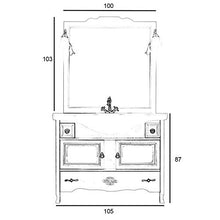 Shop Chic Mobile da bagno classico moderno con lavabo in caramica con ante in vetro
