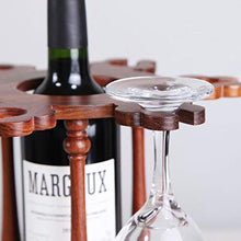 MTBH PMTBHPortabottiglie in Legno Antico con Supporto in Vetro da Tavolo portabottiglie da appoggio portabottiglie Regalo in Stile Cucina