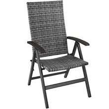 TecTake 800721 Poltrona da Giardino per Rilassarsi, Regolabile a 5 Altezze, Polyrattan, 68 x 58 x 107,5 cm -Disponibile in Diversi Colori (Grigio | No. 403234)