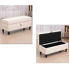 LXESWM Pouf Panca Ottomana Pieghevole Scarpe Panca Poggia Piedi Bagagli Ottomana Bench Scarpe Banco Divano-Letto fine Sgabello Storage Box 丨 Solide Gambe in Legno 丨 Copertina in Lino Cotone