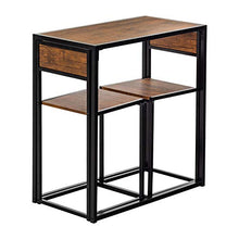 Harbour Housewares Set da Bar per la Colazione Industriale a 2 posti - Tavolo e sedie da Cucina in Legno compatta - Telaio in Metallo - Brown