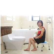 Sgabelli Mobili da Bagno Bagno Quadrato Slip Bagno Anziano maternità in Alluminio Bagno Bambino Anziano Bagno, Carico 130kg (Color : Blue, Size : 36.5cm*28.5cm*31.5cm)