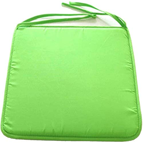 MGE Cuscini per Sedie, Set di 4 Sedie Pastiglie con Cinghie Antiscivolo Sedile Traspibile Morbido Imbottito Cuscino Imbottito - Colore Solido - 40x40x1cm(Color:Verde)