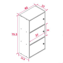 RJLI Mobili a Terra Armadio per armadi a 3 Strati con armadietto da Interno armadietto di stoccaggio Armadio Combinato Armadio per ripostiglio (Color : Wood Color, Size : 40 * 23 * 80cm)