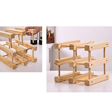 Portabottiglie da Appoggio Portabottiglie Impilabile Tavolo da Appoggio O Portabottiglie da Appoggio Portabottiglie in Legno di Pino Naturale Contiene 6 Bottiglie 26 X 24 X 24 cm