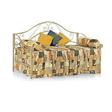 SomnusSana Divano Letto Singolo in Ferro Battuto metallo Nero, Bianco e vari colori Mod. SOFIA predisposto per rete 80x190 (non inclusa) (Avorio Anticato)
