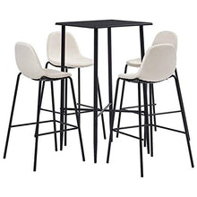 Tidyard Set 5 pz da Bar Design Moderno Alto in Tessuto,Set Tavolo Quadrato e 4 Sedie da Bar Alti in Tessuto,Set Tavolo e Sedie da Cucina Design Moderno in Tessuto