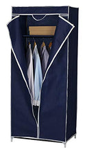 REPLOOD Armadio in Tessuto TNT 70x45x160 con Apertura Centrale Guardaroba Salvapazio (Blu)