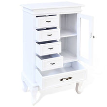 FZYHFA - Armadio con 5 cassetti e 2 ripiani in MDF + legno di pino 53 x 30,5 x 95,5 cm (L x l x A), colore: bianco