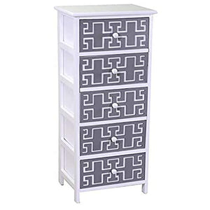 Vacchetti Gianna Mobiletto, Legno, Bianco Grigio, Grande