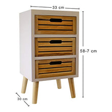 HoitoDeals - Scaffale portaoggetti con 3 cassetti in legno naturale, con gambe rimovibili, per uso domestico