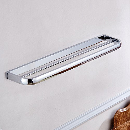 MBYW - Portasciugamani moderno e minimalista, portasciugamani da bagno, portasciugamani singolo, in rame, semplice, retrò, finitura cromata, forato, 60 cm, adatto per bagno, camera da letto
