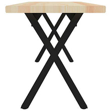 Montloxs Pratica Panca in Legno massello di Pino in Stile Industriale, Panca da Interno in Stile retrò 115 x 40 x 45 cm  Modello 3 Piedi in Acciaio Verniciato a Polvere