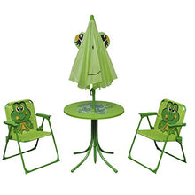 vidaXL Set Mobili da Esterno 4 pz Giardino Bambini Tavolo Sedie Ombrellone Verde