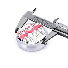 Scatola rotonda per medicina portatile, mini portapillole in metallo, dispenser per pillole tascabili, borsa da viaggio, motivo: fenicotteri rosa cubani