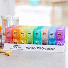 Organizer mensile per pillole, 32 scomparti per i 31 giorni del mese suddivisi per mattina e sera, per inserire le pillole per ciascun giorno, per vitamine, medicinali e farmaci