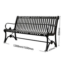 GaoF Mobili da Giardino Terrazza Giardino Panchina Portico, Panchina da Giardino in ghisa di Alluminio con Schienale e corrimano, Utilizzata per Cortile e Prato Sedili di Riposo per 2-3