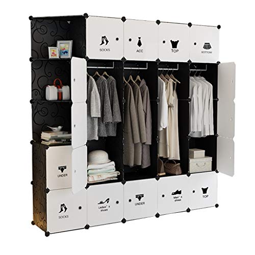 Locker 22-Porte Armadio Armadio 4 Hanging Archivi Rimovibili di Plastica 10-Gitter Angolo Scaffali Abbigliamento Home Camera Nero 183X47X183CM MUMUJIN