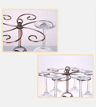 LXH-SH Cremagliera del Vino Nana Wine Glass Hanger, Hanging Coppa di immagazzinaggio del Metallo cremagliera del Tavolo Calici con 6 Ganci 24.5x24.5x29.5cm scaffali Vino contatore