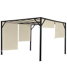 Mendler Gazebo pergola baldacchino apribile Baia Acciaio Poliestere Avorio 3x3m