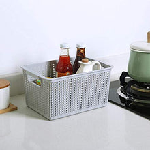 XIXIAO - Cesto portaoggetti in plastica in rattan, per camera da letto, per armadi, cassetti, armadio, cassettiera, 27 x 18,5 x 14,2 cm, colore: Bianco