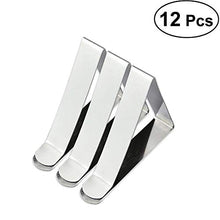 Clip 12pcs Tovaglia in Acciaio Inox Triangolare Tovaglia Copertura Holder Tabella Morsetti Clip Regolabili per La Festa di Picnic