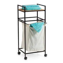 Zeller 18726 carrello con portaoggetti, legno, nero, 39 x 32 x 89.5 cm