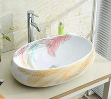 Yxx max -Lavabo Bacino di Ceramica Contatore, Ovale Art Bacino ad Alta capacità lavandino del Bagno Adatto a Guardaroba Alberghi Bacino Bowl controsoffitto (48x34x14cm) Lavandino del lavabo